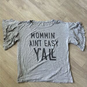 Alya “Mommin’ Ain’t Easy Y’all” ruffle sleeve top Small